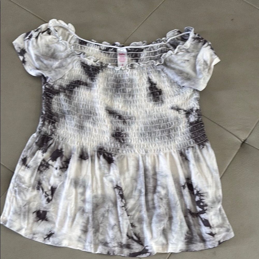 Justice Smocked Tie-Dye Top